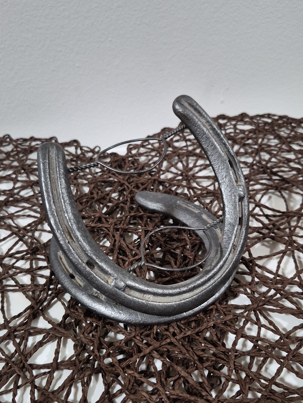 Decorative Silver Horseshoe .. Wine Bottle Holder?